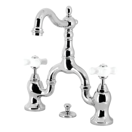 Kingston Brass Bridge Bathroom Faucet with Brass Pop-Up, Polished Chrome KS7971PX